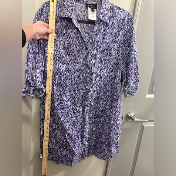 MiracleSuit X Talbots Swim Coverup Button Down Tunic Top Women’s Small Blue - Picture 8 of 8